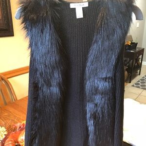 White House Black Market Fur vest